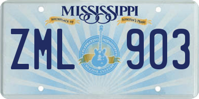 MS license plate ZML903