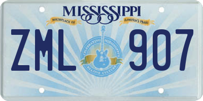 MS license plate ZML907