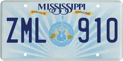 MS license plate ZML910