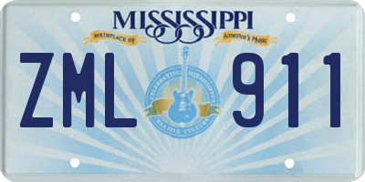 MS license plate ZML911