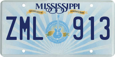 MS license plate ZML913