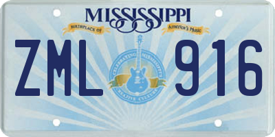 MS license plate ZML916