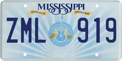 MS license plate ZML919