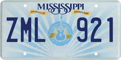 MS license plate ZML921