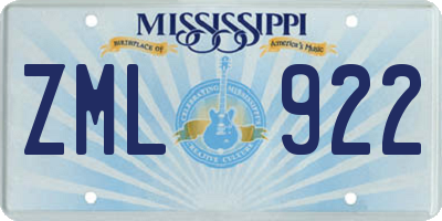 MS license plate ZML922