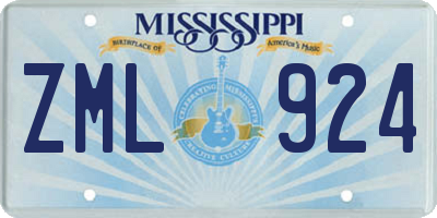 MS license plate ZML924