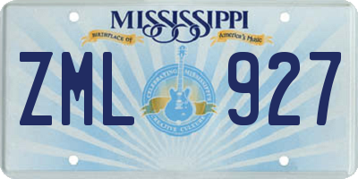 MS license plate ZML927