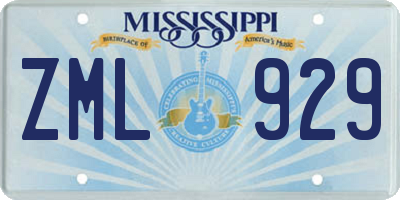 MS license plate ZML929