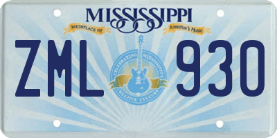 MS license plate ZML930