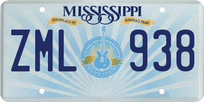 MS license plate ZML938