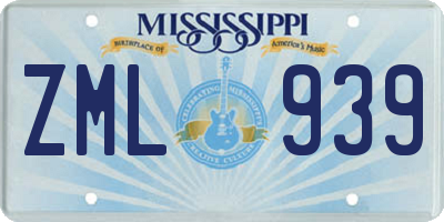 MS license plate ZML939