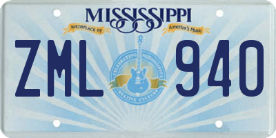 MS license plate ZML940
