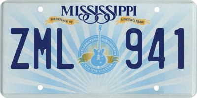 MS license plate ZML941