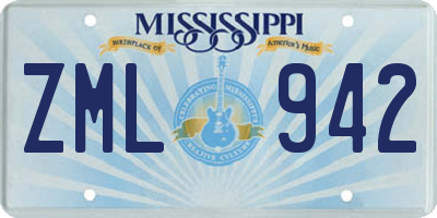 MS license plate ZML942