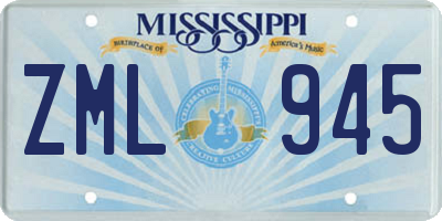MS license plate ZML945