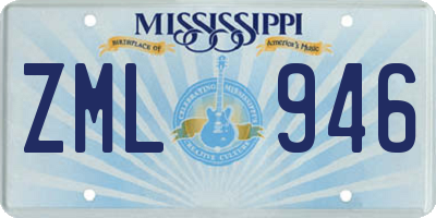 MS license plate ZML946