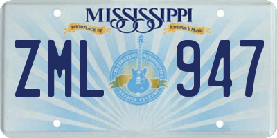 MS license plate ZML947