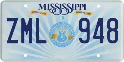MS license plate ZML948