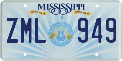 MS license plate ZML949
