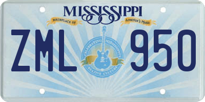 MS license plate ZML950