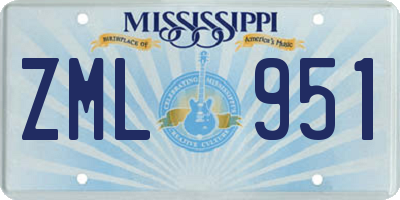 MS license plate ZML951