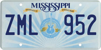 MS license plate ZML952