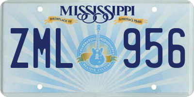 MS license plate ZML956
