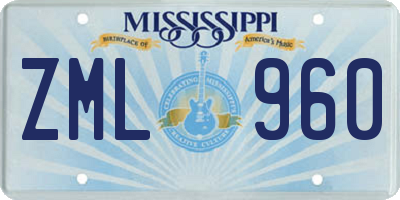 MS license plate ZML960