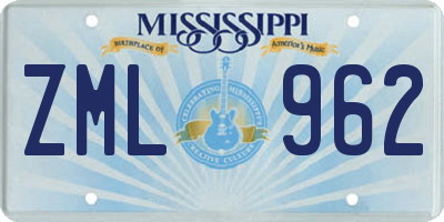 MS license plate ZML962