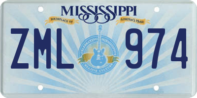 MS license plate ZML974