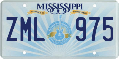MS license plate ZML975