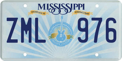MS license plate ZML976