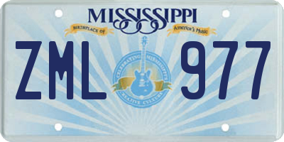 MS license plate ZML977