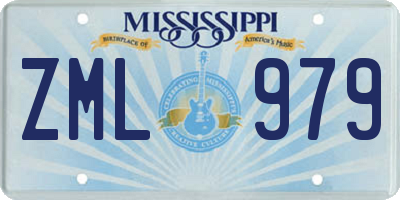 MS license plate ZML979