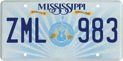 MS license plate ZML983
