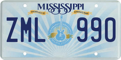 MS license plate ZML990