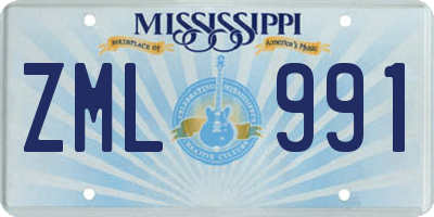 MS license plate ZML991