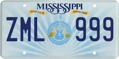 MS license plate ZML999