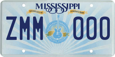MS license plate ZMM000