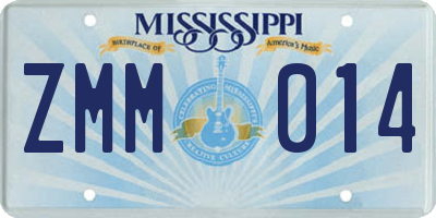 MS license plate ZMM014