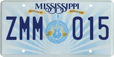 MS license plate ZMM015