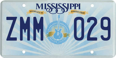 MS license plate ZMM029