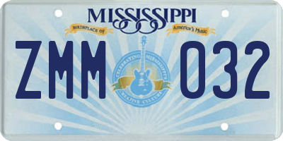 MS license plate ZMM032