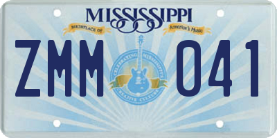 MS license plate ZMM041