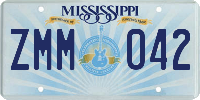 MS license plate ZMM042
