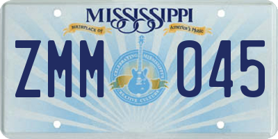 MS license plate ZMM045