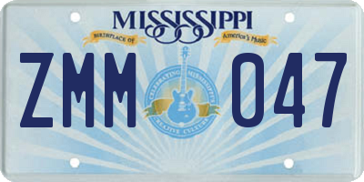 MS license plate ZMM047