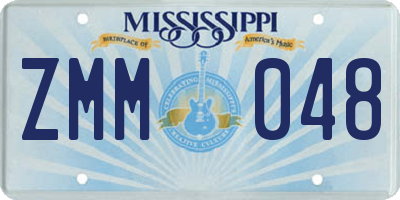 MS license plate ZMM048