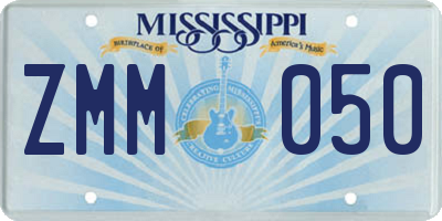 MS license plate ZMM050