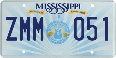 MS license plate ZMM051